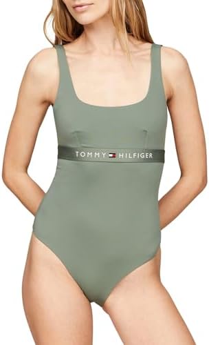 Tommy Hilfiger One Piece (Ext Sizes) Kadın Mayo, Yeşil, S - Görsel 1