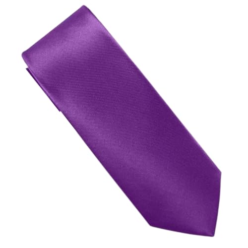 Image of Men's Satin Slim Necktie for Formal Wear | Premium Solid Tie for Office, Wedding, Business Meetings, Party & Interview | Stylish Silk Feel Neck Tie for Men with Pocket Square