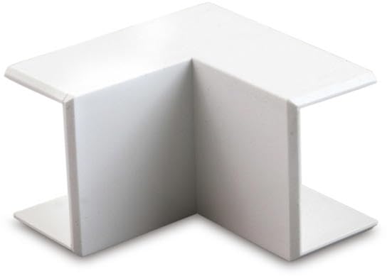 25mm x 40mm PVC White Electrical Cable Cover Mini Trunking Conduit Wire Tidy Self Adhesive + Bends (1 x 25mm x 40mm Internal Bend Only) โ image 1