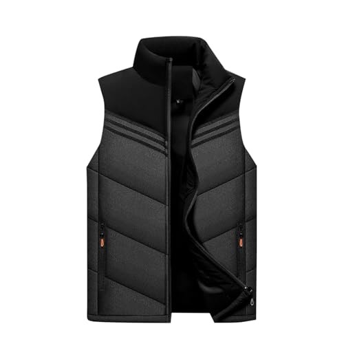 Bidobibo Mens Puffer Vest Padded Gilet Vest Sleeveless Puffer Coat Oversized Lightweight Vests Stand Collar Quilted Coat