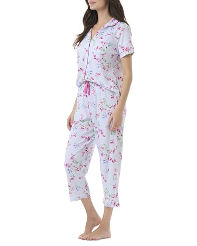 Image of Karen Neuburger Women's Short Sleeve Girlfriend Capri Pajama Set