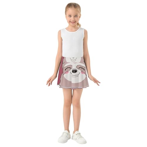 Joisal Cute Comfy Girls Skorts Athletic Shorts Tennis Skirts Toddler School Cute Sloth Christmas 4t3