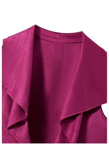 Image of SOLY HUX Girl's Cute Vest Sleeveless Fringe Suede Vests Western Vest Jacket Cardigan Trendy Fall Outerwear