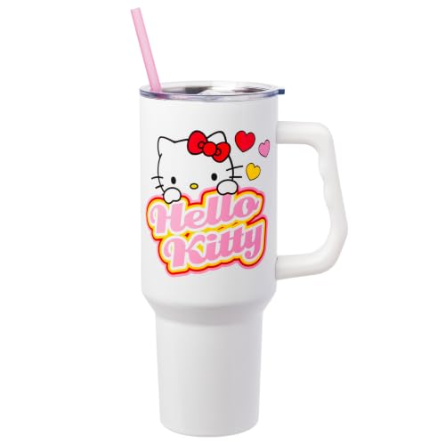 Silver Buffalo Hello Kitty Edelstahlbecher mit Griff, 1,2 l