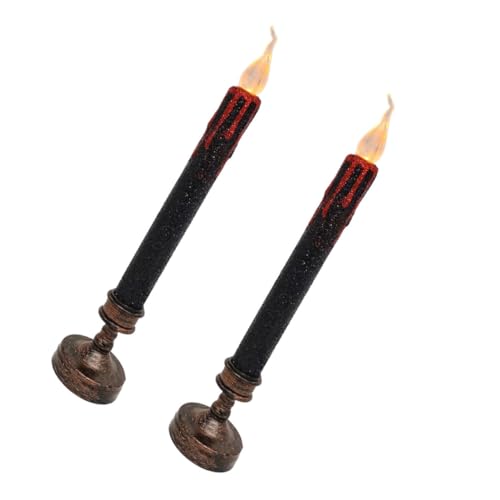 Vela de Halloween eléctrica sin fuego para decorar mesas de fiesta de forma segura pack de 2