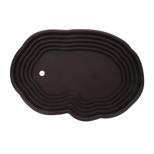 Garneck Turtle Pond Tub with Ramp Reptile Bathing Tub Crab Water Pool Reptile Feeding Dish Decorative Water Bowl