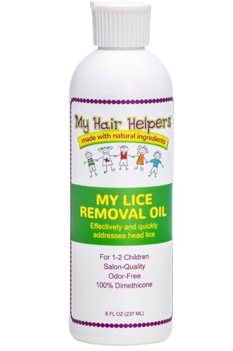 MY HAIR HELPERS NATURAL LICE REMOVAL Dimethicone Oil Lice Treatment for Louse, Slows Down Head Lice, 8 fl Ounces, for 1-2 Children