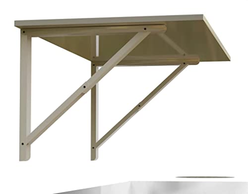 Image of Compal Folding Wall Mounted Study Table, Office, Laptop, Folding Utility for Home Office Portable & Space-Saving Floating Desk (16X24 Inches Wall Mount Table White)