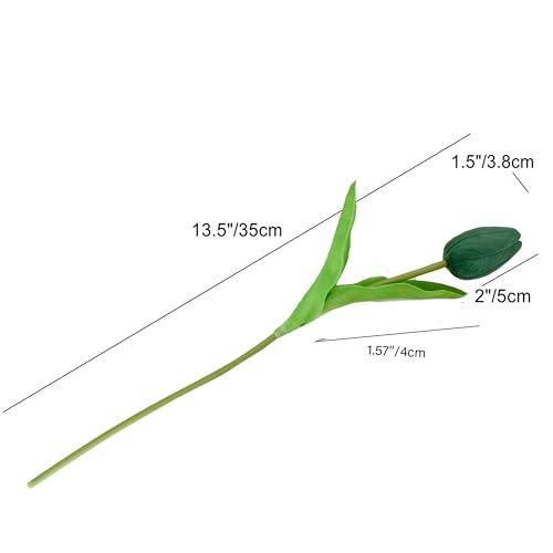 Image of Mandy's 20pcs Artificial Dark Green Tulips