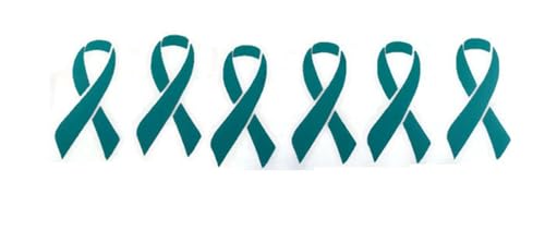Teal Awareness Ribbon Decals Set - 10pc