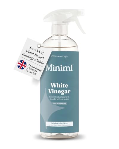 Miniml Eco White Vinegar Cleaning Unscented 750ml - All Natural Multi-Surface & Multi-Purpose Cleaner Limescale Remover Laundry Softener & More - 100% Vegan & Cruelty Free