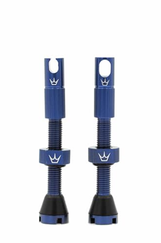 Peaty's X Chris King MK2 Valvole Tubeless Presta con Strumento Multifunzione - Set Valvola Tubeless in Lega Aeronautica 7075 per MTB, Strada e Gravel, Adatte per Tutti gli Inserti - 60 mm, Marina