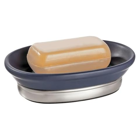 iDesign York Ceramic and Steel Soap Dish Cover