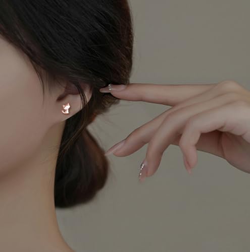 SLUYNZ 925 Sterling Silver Cat Stud Earrings for Women Teen Girls Cute Cat Earrings Studs Animal Earrings Cat Jewelry for Cat Lovers3