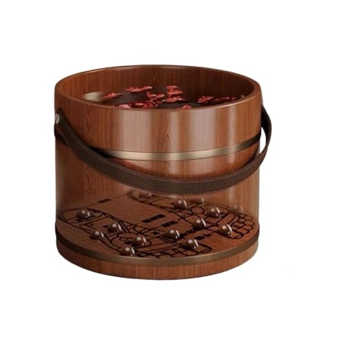 Bañera De Madera Para Remojo De Pies, Cuenco De Barril De Para Aliviar El Estrés, 25x31 Cm, Lavabo Para Pies, Cubo De Baño Con De Madera Con Rodillo De Masaje, Soporte Relajante Para Sp