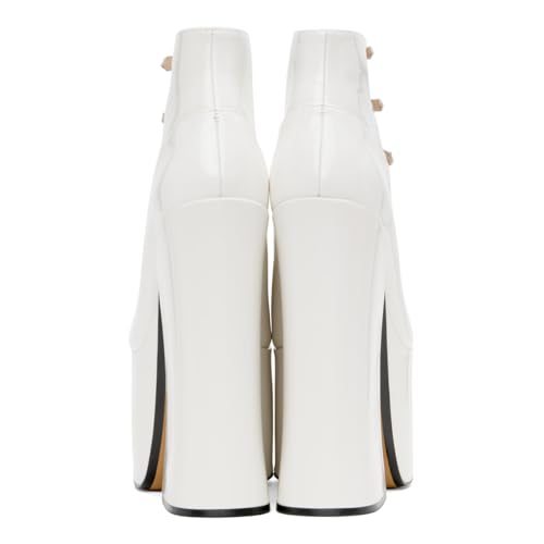 YDN Women's Thick Platform Pumps Round Toe Chunky Block High Heels Strappy Buckled Fashion Shoe Size 4-16 US4