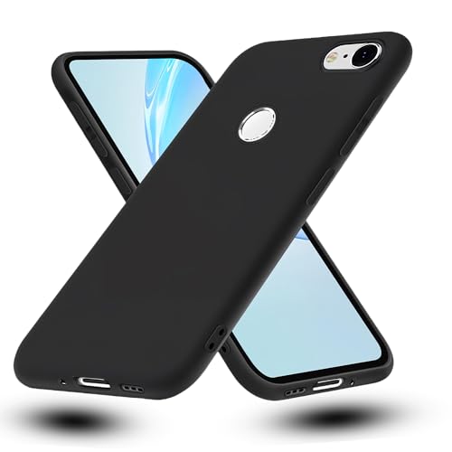 Image of Google Pixel 3a Case, Silicone, Shockproof, Anti-Slip, Smartphone Case, Scratch Prevention, Ultra Lightweight, Matte Texture, Anti-Fingerprint, Lens Protection, Wireless Charging Pixel3a Cover (Black)