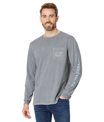 Image of vineyard vines Men's Long Sleeve Vintage Whale Pocket T-Shirt