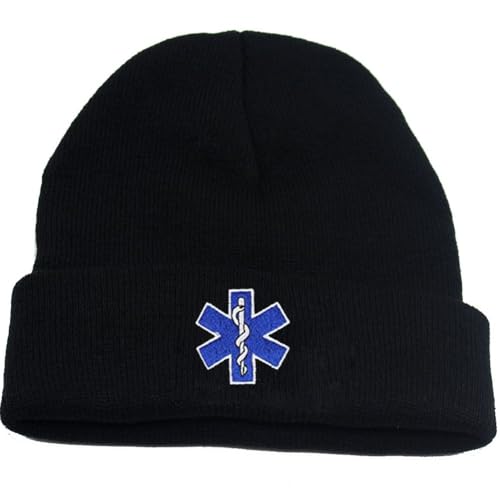 Ymxygz Bonnet Étoile De Vie - Cadeau pour Secouristes Ambulanciers - Bonnet Tricoté Humoristique pour Infirmiers Secouristes