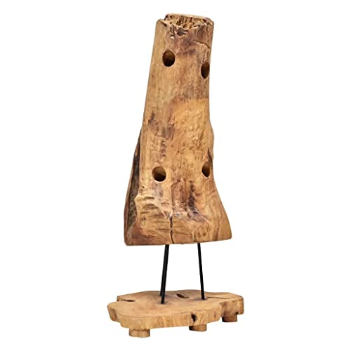 Soporte para 8 botellas de vino de madera de teca sólida miniatura 6