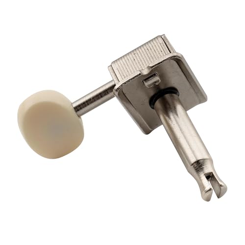 Image of Musiclily Pro Vintage 6-in-Line Guitar Tuners Split Shaft Machine Heads Tuning Pegs Keys Set for Squier Classic Vibe Fender Strat /Tele Style, Nickel with Off White Button | Nickel Color, Machine Heads Tuning Pegs Keys Set, for Squier Classic Vibe Fender Strat /Tele Style Guitar