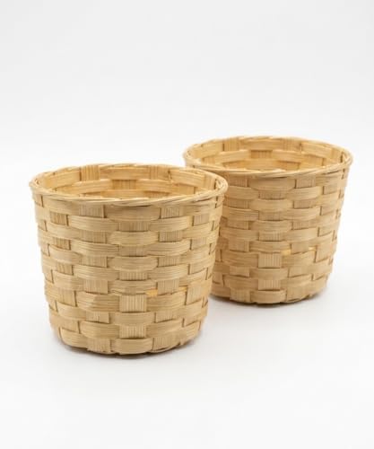Plain Handcrafted Bamboo Woven Basket for Return Gifts and Craft ...