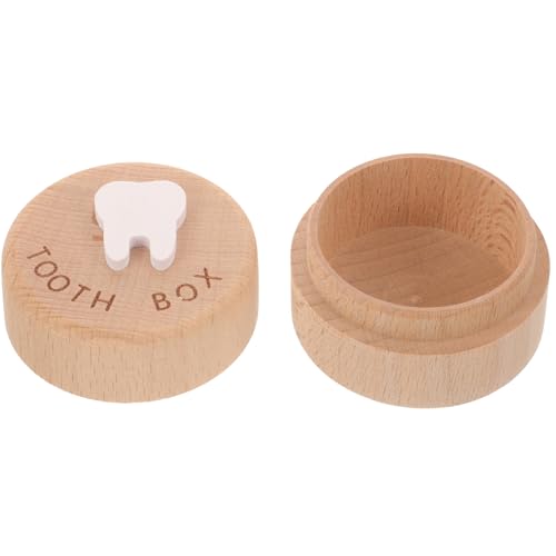 ULDIGI Caja para Guardar Dientes de Leche de Madera Natural, Portadientes Niñas, Organizador Compacto Superficie Lisa para Recuerdos Infantiles, Adecuado para Conservar Dientes y Cabello