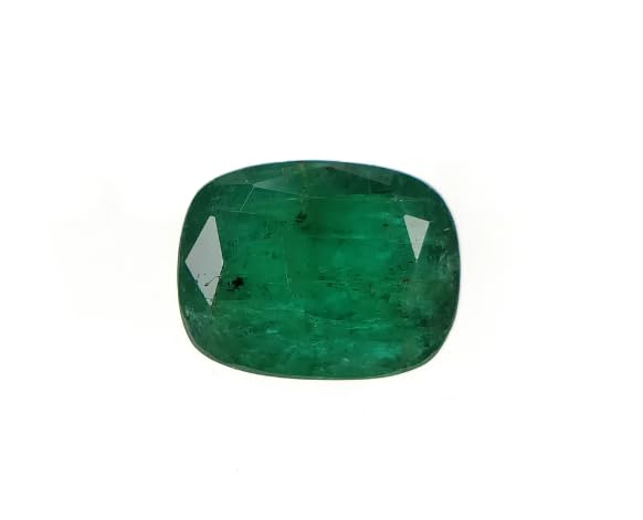 MAGIC GEMS Natural Zambian Panna Stone 4.5 Carat Original Certified Emerald 4.5 Ratti Stone Cushion Shape Emerald Budh Ratan Panna Marakathamani Stone Pachu Stone For Vedic Purpose एमराल्ड पन्ना स्टोन