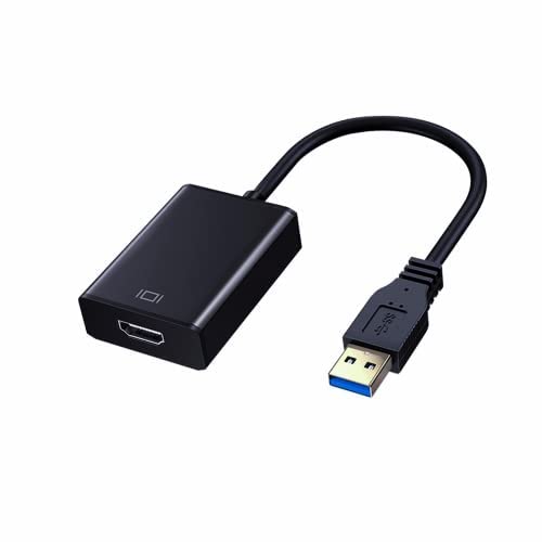 Aolirot USB a HDMI Adaptador, USB 3.0/2.0 a HDMI HD1080P@60HZ Audio Video Convertidor Cable para PC Laptop Projector HDTV Compatible con Windows XP / 10/8.1/8/7 Mac0S