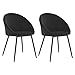 Happy Garden Lot de 2 chaises Vintage Diane Velours Noir