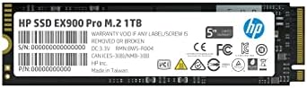 HP EX900 Pro 1TB NVMe PC SSD - PCIe Gen3 (8.0 GT/s) x 4, M.2 2280, 3D NAND Internal Solid Hard State Up to 2250 MB/s with DRAM Cache - 9XL77AA#ABA