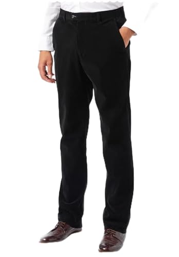 Men's Velvet Suit Trousers Classic Fit Flat Front Casual Pants