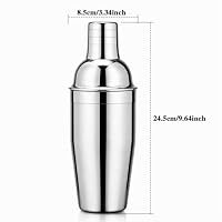 Cocktail Shakers, 25oz 750ML Martini Shaker Getränke Shaker mit eingebautem Sieb für Barkeeper, Edelstahl-Bar-Werkzeug für Familien (Heller Silber, 25oz) – Ansicht 5