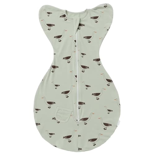 Image of LOVABYLUCK Baby Transition Swaddle Sack with 2-Way Zipper 100% Cotton Soft Comfortable Baby Swaddle Sack 1.0 TOG
