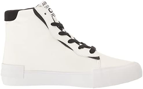 A|X Armani Exchange Women's Icon Project Logo High Top Lace Up Sneaker, Optical White, 10 | Image 5
