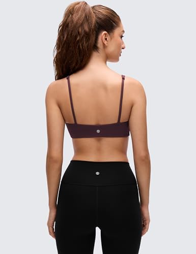 Image of CRZ YOGA Butterluxe Square Neck Sports Bras | Light Support, Removable Pads, Yoga, Extremely Soft, Low Coverage, Adjustable Spaghetti Straps, for Women