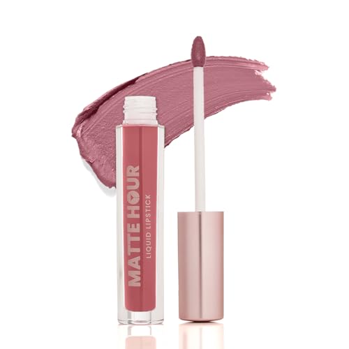 Image of Swiss Beauty Matte Hour Liquid Lipstick | Non-Transfer Formula | Highly Pigmented | Up To 10-Hour Wear | Waterproof & Smudge-Proof | Enriched with Vitamin | Shade-2. Rose All Day, 4.2ml