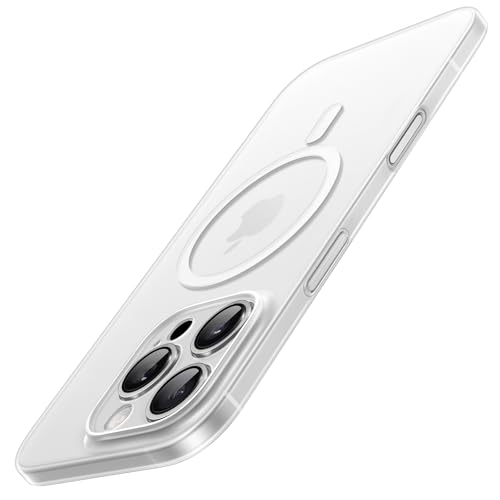 JETech Cover Magnetica Ultra Slim per iPhone 16 Pro Max 6,9 Pollici Compatibile con MagSafe, Obiettivo per Fotocamera Protezione Completa, Leggera Opaca Custodia Rigida in PP (Traslucida)
