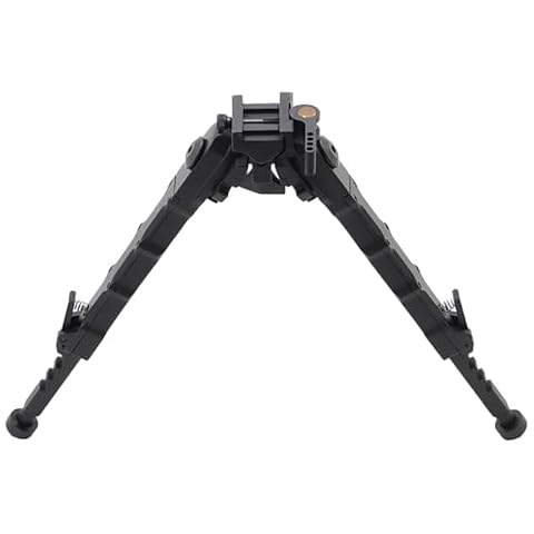 SHOTAC Compact Heavy Duty Durable Aluminum 7.25-9 Inches Adjustable Bipod for Rifle Hunting and Shooting Cover