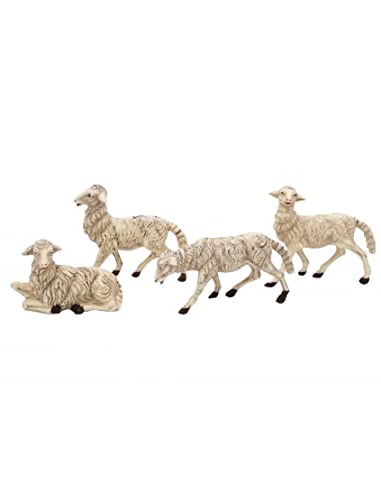  8 PZ PECORELLE PECORE CM 9 BEIGE AVORIO IN PLASTICA PRESEPE NATALE