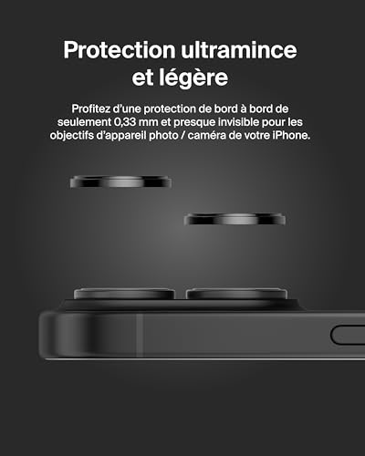 Protections d'objectifs Apple iPhone 16 Plus verre trempé Belkin Screenforce