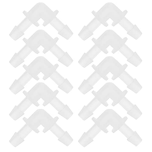 NULYLU 90 Degree Pp Elbow Fittings Right Angle Connectors Barbed L-Shaped Tubing Fittings for Aquarium