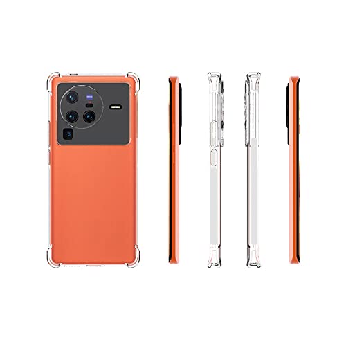 Image of for Back Case Cover Bumper Flexible Silicone Transparent Back Cover for Vivo X80 Pro - Transparent