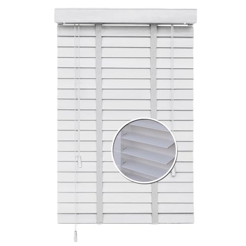 Wooden Grain Window Venetian Blind, Cordless for Windows...