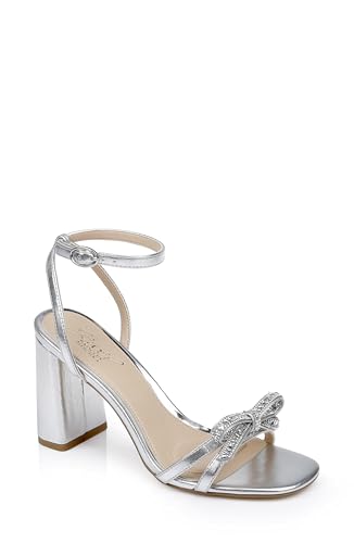 Jewel Badgley Mischka Hillary Block Heel Sandal with Rhinestone Bow