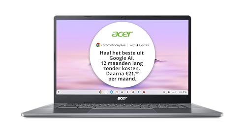 Image of Acer Chromebook Plus 514 CB514-3H-R430 | 14 inch WUXGA IPS | AMD Ryzen 5 7520C | 8GB RAM DDR5X | 256GB SSD | AMD Radeon 610M | QWERTY Keyboard