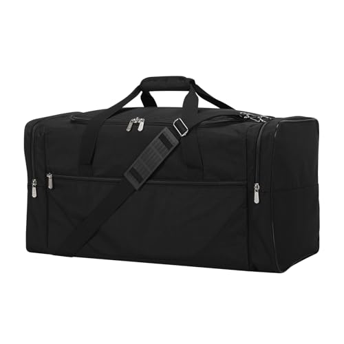 LONALIA 25 in Large Travel Duffel Bag for Men - 56L Roomy Weekender Bag with Trolley Sleeve (Black)