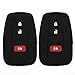 Lcyam Key Fob Cover Case for 2019-2022 Toyota Corolla Hatchback RAV4 XLE Prius 3 Button Smart Key , Black Black