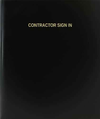 BookFactory Contractor Sign in Log Book/Journal/Logbook - 120 Page, 8.5''x11'', Black Hardbound (XLog-120-7CS-A-L-Black(Contractor Sign in Log Book))