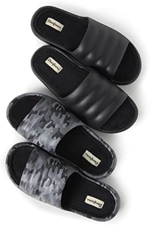 Dearfoams Men's Aries Wave EVA Slide Slipper, Black Solid, Small | Image 3